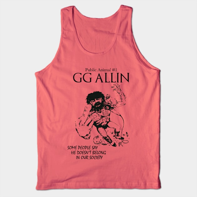 GG Allin Public Animal #1 Vintage \m/ Design Tank Top by darklordpug